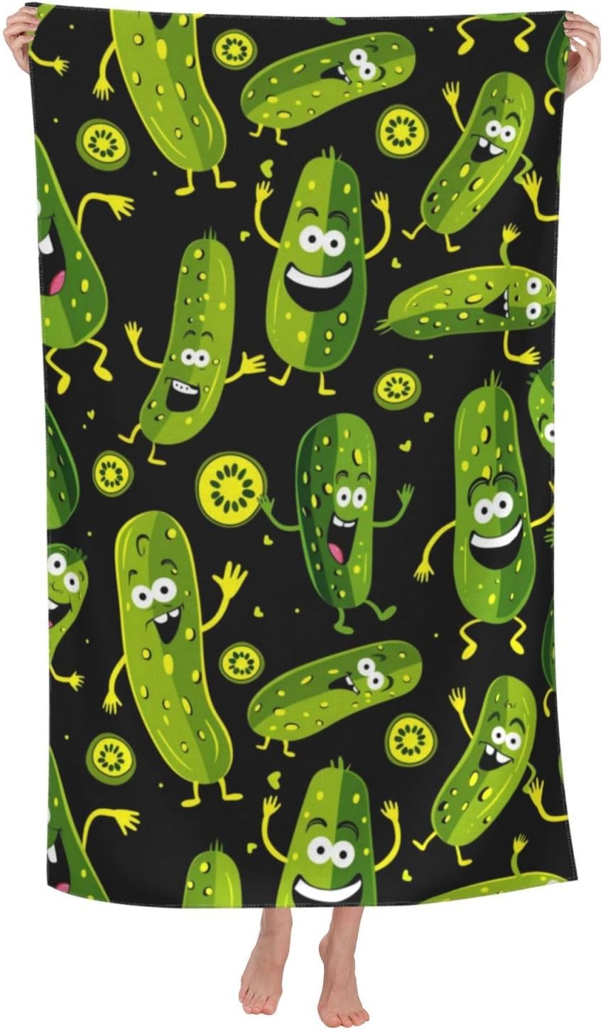 Travel Towel Quick Dry - Handuk Pantai Lucu Motif Pickle, Handuk