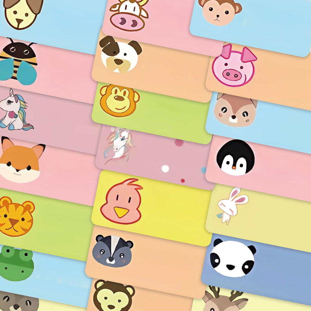 Sticker Luggage Decorative - 50 Buah Stiker Nama Kartun Stiker