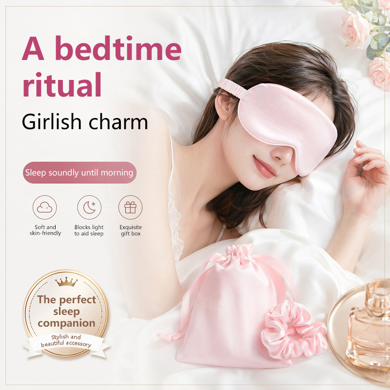 Eye Mask Sleep Travel - Penutup Mata Tidur Sutra Dua Sisi,