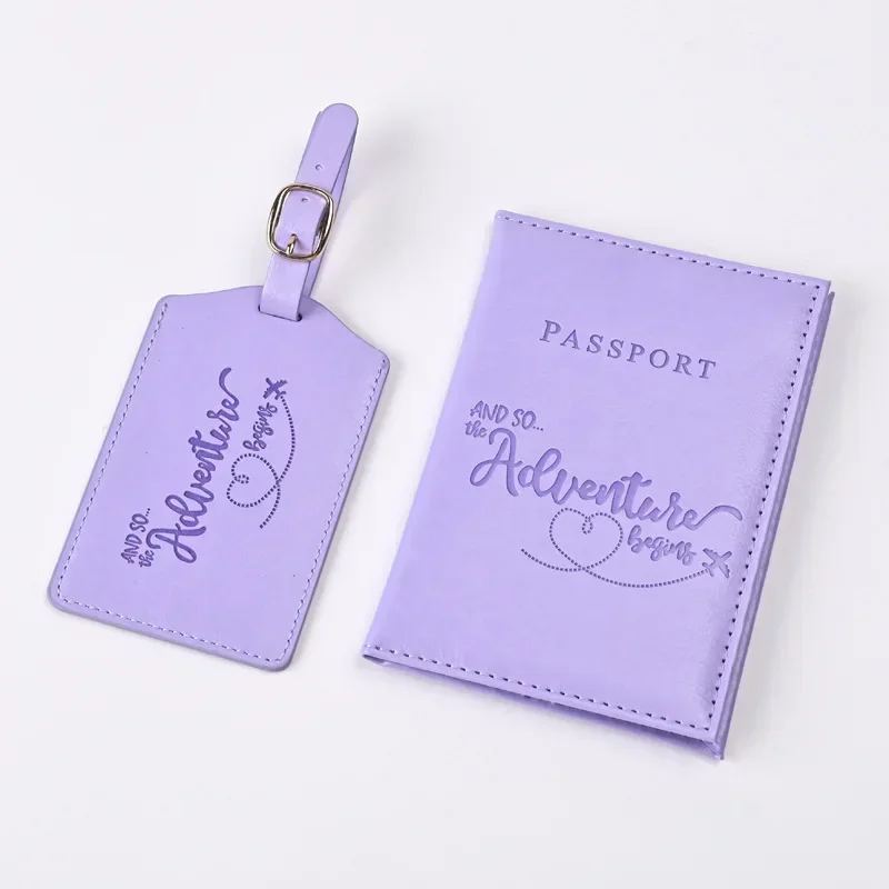 Travel Accessories Wallet - Klip tiket paspor kulit PU ungu