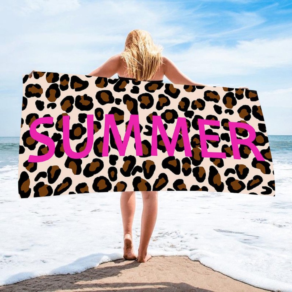 Travel Towel Quick Dry - Handuk Mandi Motif Macan Tutul 70X140CM