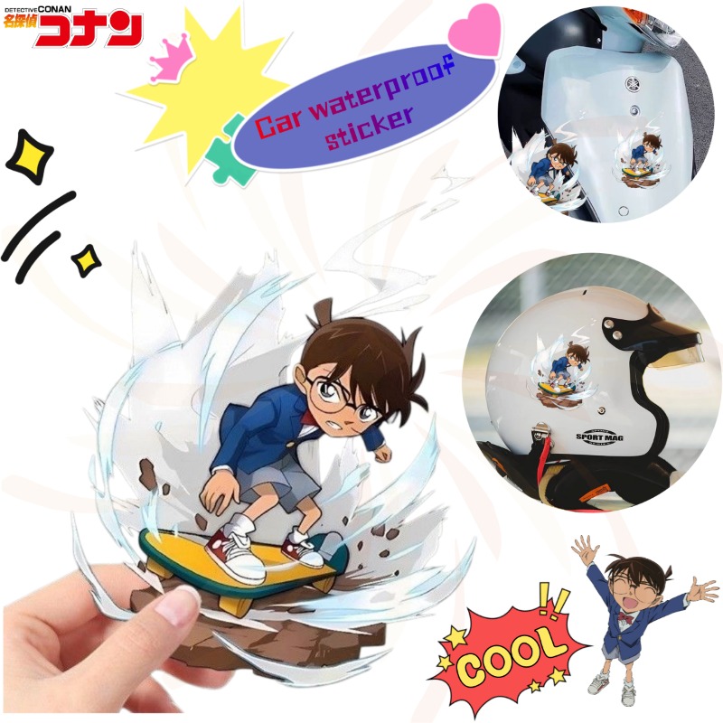 Sticker Luggage Decorative - Stiker Skateboard Kartun Detektif Conan, Stiker