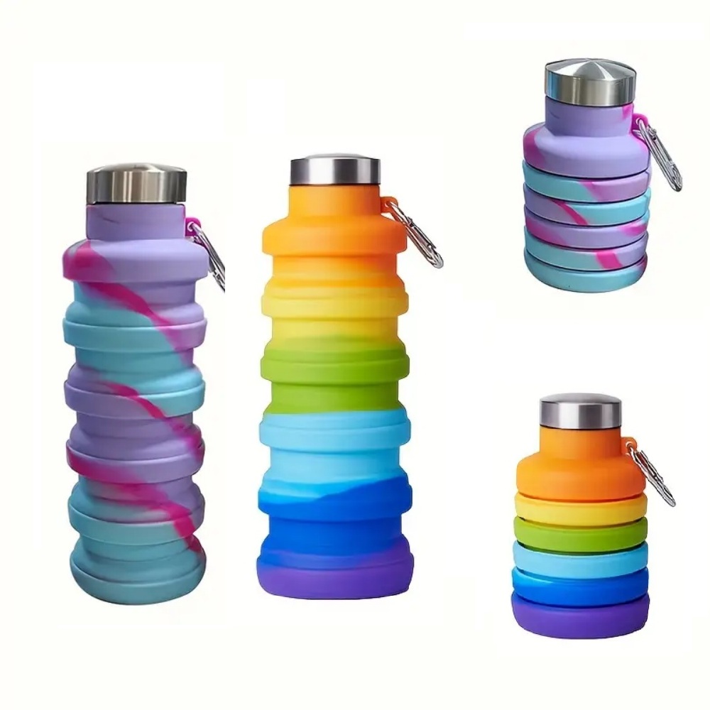 Botol Air Silikon Lipat 500Ml, - Water Bottle Collapsible ulasan dan harga