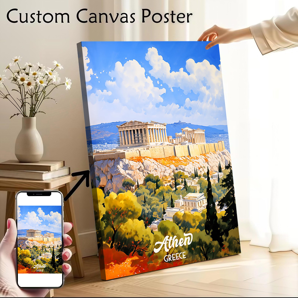 Poster Kanvas Perjalanan Athen - Travel Accessories Greece ulasan dan harga