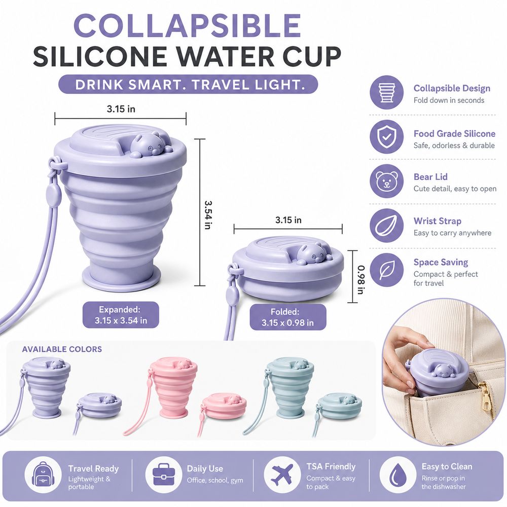 Gelas Air Silikon Lipat Portab - Water Bottle Collapsible ulasan dan harga