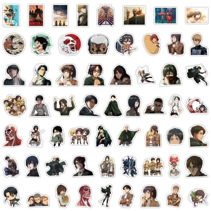60 Buah Stiker Anime Attack On - Sticker Luggage Decorative ulasan dan harga