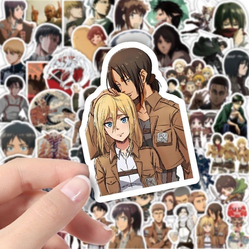 60 Buah Stiker Anime Attack On - Sticker Luggage Decorative ulasan dan harga