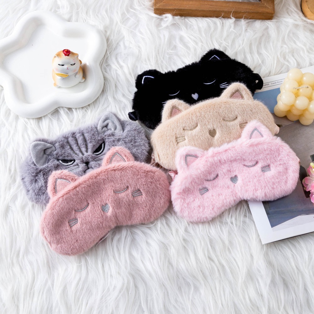 Masker Tidur Boneka Kucing Luc - Eye Mask Sleep Travel ulasan dan harga
