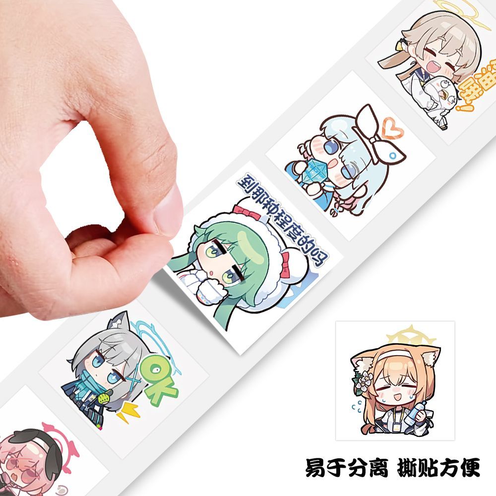 500pcs/roll Stiker Blue Archiv - Sticker Luggage Decorative ulasan dan harga