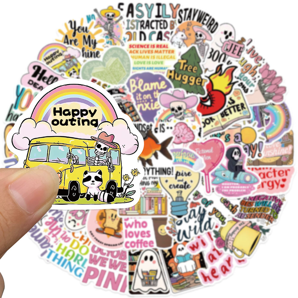 50 Buah Stiker Dunia Kartun Lu - Sticker Luggage Decorative ulasan dan harga