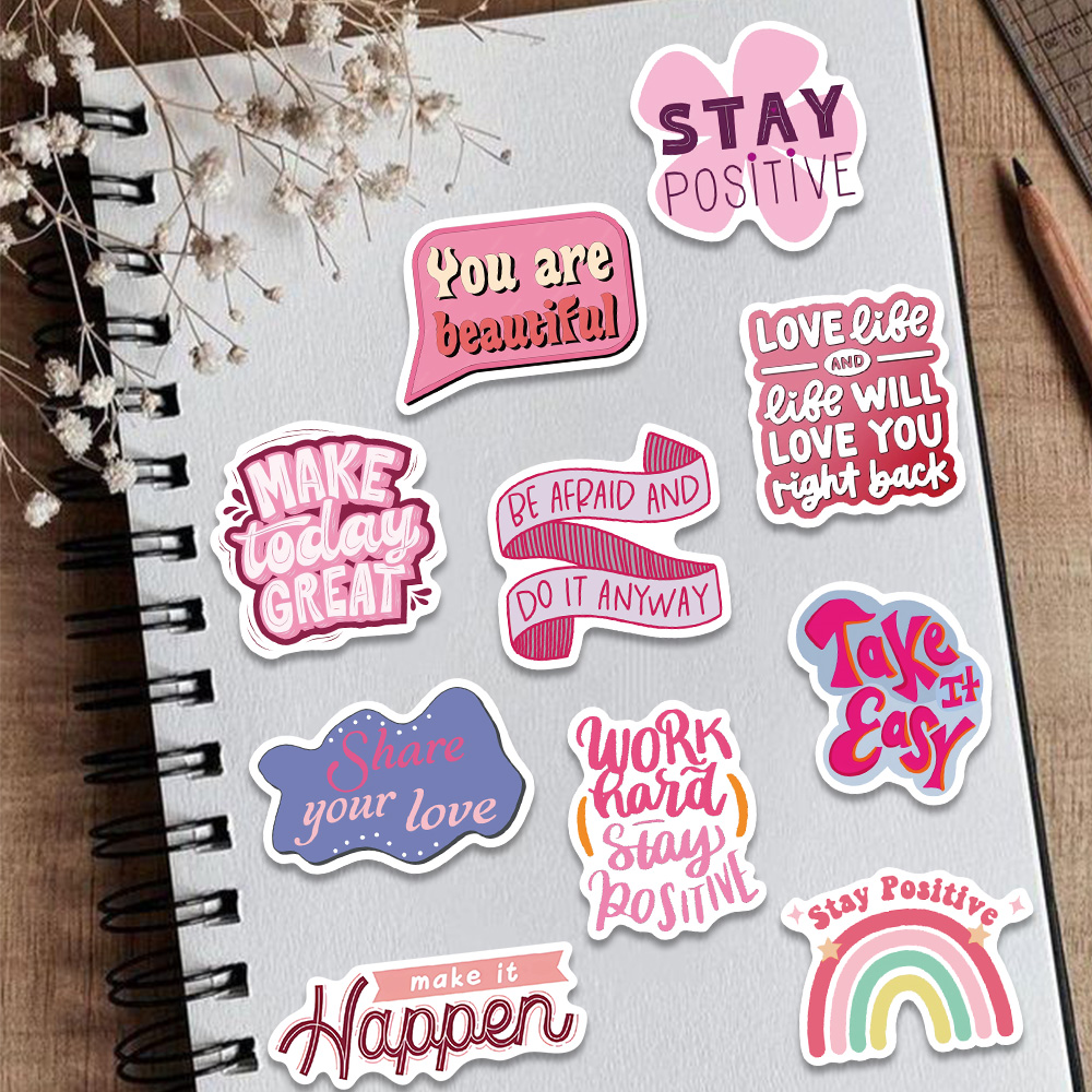 50 Buah Stiker Frase Inspirasi - Sticker Luggage Decorative ulasan dan harga