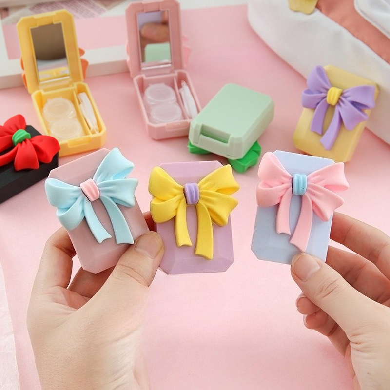 Kotak Lensa Kontak Warna-Warni - Travel Accessories Kit For Women ulasan dan harga